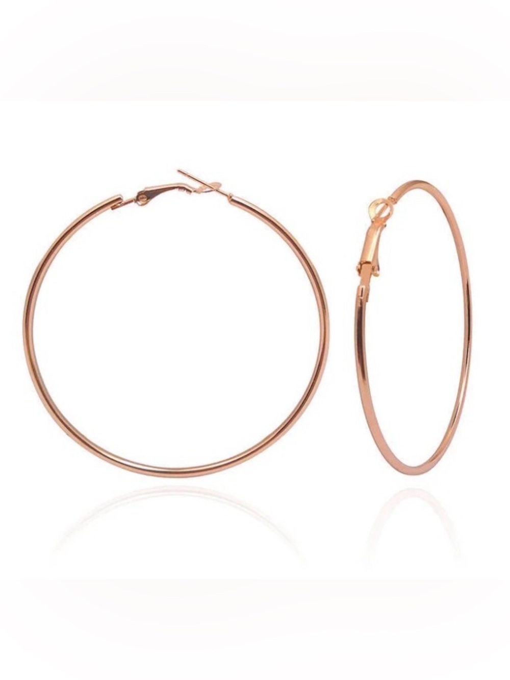 Rose gold hoops